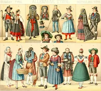 An illustration from Geschichte des kostüms in chronologischer entwicklung von A. Racinet (1888)