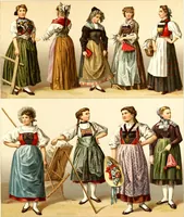 An illustration from Geschichte des kostüms in chronologischer entwicklung von A. Racinet (1888)
