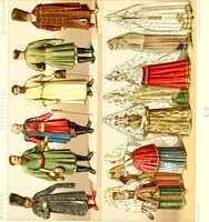 An illustration from Geschichte des kostüms in chronologischer entwicklung von A. Racinet (1888)