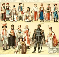 An illustration from Geschichte des kostüms in chronologischer entwicklung von A. Racinet (1888)