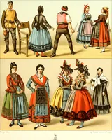 An illustration from Geschichte des kostüms in chronologischer entwicklung von A. Racinet (1888)