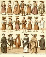 An illustration from Geschichte des kostüms in chronologischer entwicklung von A. Racinet (1888)