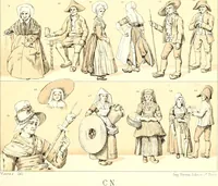 An illustration from Geschichte des kostüms in chronologischer entwicklung von A. Racinet (1888)