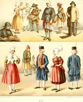 An illustration from Geschichte des kostüms in chronologischer entwicklung von A. Racinet (1888)