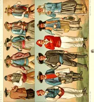 An illustration from Geschichte des kostüms in chronologischer entwicklung von A. Racinet (1888)