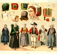 An illustration from Geschichte des kostüms in chronologischer entwicklung von A. Racinet (1888)