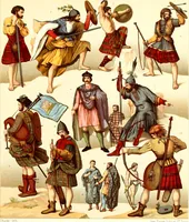 An illustration from Geschichte des kostüms in chronologischer entwicklung von A. Racinet (1888)