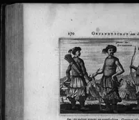 An illustration from Het gezantschap der Neêrlandtsche Oost-Indische Compagnie, aan den grooten Tartarischen Cham, den tegenwoordigen keizer van China : waar in de gedenkwaerdighste geschiedenissen, die onder het reizen door de Sineesche landtschappen, Quantung, Kiangsi, Nanking, Xantung en Peking, en aan het keizerlijke hof te Peking, sedert den jare 1655 tot 1657 zijn voorgevallen, op het bondigste verhandelt worden : befeffens een naukeurige Beschryving der Sineesche steden, dorpen, regeering, wetenschappen, hantwerken, zeden, godsdiensten, gebouwen, drachten, schepen, bergen, gewassen, dieren, &c. en oorlogen tegen de Tarters : verçiert men over de 150 afbeeltsels, na't leven in Sina getekent (1665)