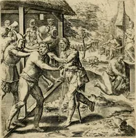 An illustration from Recht ghebruyck ende misbruyck, van tydlycke have : van rijckdom, nodruft en ghebreck ick beluyck t'onzaligh misbruyck, mettet zaligh ghebruyck (1585)