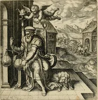 Picture 20 of 29 from Recht ghebruyck ende misbruyck, van tydlycke have : van rijckdom, nodruft en ghebreck ick beluyck t'onzaligh misbruyck, mettet zaligh ghebruyck (1585), leaf 56