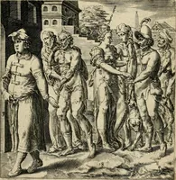 An illustration from Recht ghebruyck ende misbruyck, van tydlycke have : van rijckdom, nodruft en ghebreck ick beluyck t'onzaligh misbruyck, mettet zaligh ghebruyck (1585)