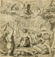 An illustration from Recht ghebruyck ende misbruyck, van tydlycke have : van rijckdom, nodruft en ghebreck ick beluyck t'onzaligh misbruyck, mettet zaligh ghebruyck (1585)