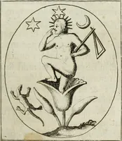 An illustration from Gisb. Cuperi Harpocrates, sive, Explicatio imagunculae argenteae perantiquae, quae in figuram Harpocratis formata representat solem : ejusdem Monumenta antiqua inedita ... ; accedit Stephani Le Moine Epistola de Melanophoris (1687)