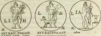 Picture 38 of 57 from Gisb. Cuperi Harpocrates, sive, Explicatio imagunculae argenteae perantiquae, quae in figuram Harpocratis formata representat solem : ejusdem Monumenta antiqua inedita ... ; accedit Stephani Le Moine Epistola de Melanophoris (1687), leaf 182
