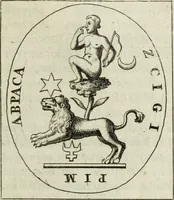 An illustration from Gisb. Cuperi Harpocrates, sive, Explicatio imagunculae argenteae perantiquae, quae in figuram Harpocratis formata representat solem : ejusdem Monumenta antiqua inedita ... ; accedit Stephani Le Moine Epistola de Melanophoris (1687)