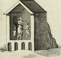 An illustration from Gisb. Cuperi Harpocrates, sive, Explicatio imagunculae argenteae perantiquae, quae in figuram Harpocratis formata representat solem : ejusdem Monumenta antiqua inedita ... ; accedit Stephani Le Moine Epistola de Melanophoris (1687)