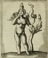 An illustration from Gisb. Cuperi Harpocrates, sive, Explicatio imagunculae argenteae perantiquae, quae in figuram Harpocratis formata representat solem : ejusdem Monumenta antiqua inedita ... ; accedit Stephani Le Moine Epistola de Melanophoris (1687)