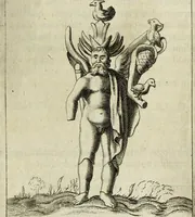 An illustration from Gisb. Cuperi Harpocrates, sive, Explicatio imagunculae argenteae perantiquae, quae in figuram Harpocratis formata representat solem : ejusdem Monumenta antiqua inedita ... ; accedit Stephani Le Moine Epistola de Melanophoris (1687)