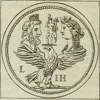 An illustration from Gisb. Cuperi Harpocrates, sive, Explicatio imagunculae argenteae perantiquae, quae in figuram Harpocratis formata representat solem : ejusdem Monumenta antiqua inedita ... ; accedit Stephani Le Moine Epistola de Melanophoris (1687)