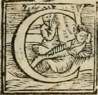 An illustration from Givnta fatta al ragionamento degli articoli et de verbi di Messer Pietro Bembo .. (1563)