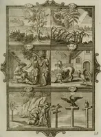 An illustration from Güldene Aepfel in silbernen Schalen, das ist, Worte geredet zu seiner Zeit über 400 Sinnbilder von allerley Zeiten und Umständen des menschlichen Lebens zu Beförderung der Erbauung (1746)