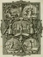 An illustration from Güldene Aepfel in silbernen Schalen, das ist, Worte geredet zu seiner Zeit über 400 Sinnbilder von allerley Zeiten und Umständen des menschlichen Lebens zu Beförderung der Erbauung (1746)