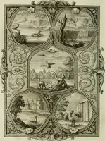 An illustration from Güldene Aepfel in silbernen Schalen, das ist, Worte geredet zu seiner Zeit über 400 Sinnbilder von allerley Zeiten und Umständen des menschlichen Lebens zu Beförderung der Erbauung (1746)