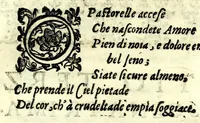 An illustration from Gli amorosi sospetti : favola pastorale (1605)