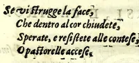 An illustration from Gli amorosi sospetti : favola pastorale (1605)