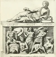 Picture 102 of 120 from Gli antichi sepolcri, overo, Mausolei Romani, et Etruschi, trouati in Roma & in altri luoghi celebri : nelli quali si contengono molte erudite memorie (1697), leaf 208