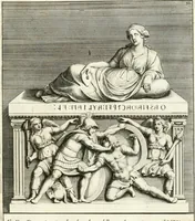 Picture 103 of 120 from Gli antichi sepolcri, overo, Mausolei Romani, et Etruschi, trouati in Roma & in altri luoghi celebri : nelli quali si contengono molte erudite memorie (1697), leaf 210