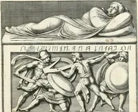 Picture 105 of 120 from Gli antichi sepolcri, overo, Mausolei Romani, et Etruschi, trouati in Roma & in altri luoghi celebri : nelli quali si contengono molte erudite memorie (1697), leaf 214
