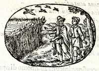 An illustration from Gli apologi del signor Giulio Cesare Capaccio, gentil'huomo del serenissimo signor duca d'Vrbino; con le Dicerie morali, oue quasi con viui colori al modo cortegiano l'humana vita si dipinge, la malignità si scopre, la bizzarria de' ceruelli si castiga, la frode si scaccia, la mattezza si punisce, al poco saper di gli huomini si prouede, e di tutti i ciuili costumi si fà paragone (1619)