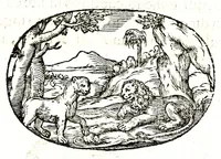 Picture 50 of 64 from Gli apologi del signor Giulio Cesare Capaccio, gentil'huomo del serenissimo signor duca d'Vrbino; con le Dicerie morali, oue quasi con viui colori al modo cortegiano l'humana vita si dipinge, la malignità si scopre, la bizzarria de' ceruelli si castiga, la frode si scaccia, la mattezza si punisce, al poco saper di gli huomini si prouede, e di tutti i ciuili costumi si fà paragone (1619), leaf 135