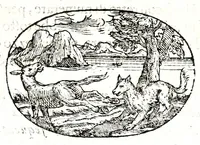 An illustration from Gli apologi del signor Giulio Cesare Capaccio, gentil'huomo del serenissimo signor duca d'Vrbino; con le Dicerie morali, oue quasi con viui colori al modo cortegiano l'humana vita si dipinge, la malignità si scopre, la bizzarria de' ceruelli si castiga, la frode si scaccia, la mattezza si punisce, al poco saper di gli huomini si prouede, e di tutti i ciuili costumi si fà paragone (1619)