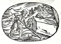 An illustration from Gli apologi del signor Giulio Cesare Capaccio, gentil'huomo del serenissimo signor duca d'Vrbino; con le Dicerie morali, oue quasi con viui colori al modo cortegiano l'humana vita si dipinge, la malignità si scopre, la bizzarria de' ceruelli si castiga, la frode si scaccia, la mattezza si punisce, al poco saper di gli huomini si prouede, e di tutti i ciuili costumi si fà paragone (1619)