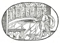 An illustration from Gli apologi del signor Giulio Cesare Capaccio, gentil'huomo del serenissimo signor duca d'Vrbino; con le Dicerie morali, oue quasi con viui colori al modo cortegiano l'humana vita si dipinge, la malignità si scopre, la bizzarria de' ceruelli si castiga, la frode si scaccia, la mattezza si punisce, al poco saper di gli huomini si prouede, e di tutti i ciuili costumi si fà paragone (1619)