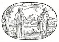 An illustration from Gli apologi del signor Giulio Cesare Capaccio, gentil'huomo del serenissimo signor duca d'Vrbino; con le Dicerie morali, oue quasi con viui colori al modo cortegiano l'humana vita si dipinge, la malignità si scopre, la bizzarria de' ceruelli si castiga, la frode si scaccia, la mattezza si punisce, al poco saper di gli huomini si prouede, e di tutti i ciuili costumi si fà paragone (1619)