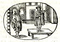 An illustration from Gli apologi del signor Giulio Cesare Capaccio, gentil'huomo del serenissimo signor duca d'Vrbino; con le Dicerie morali, oue quasi con viui colori al modo cortegiano l'humana vita si dipinge, la malignità si scopre, la bizzarria de' ceruelli si castiga, la frode si scaccia, la mattezza si punisce, al poco saper di gli huomini si prouede, e di tutti i ciuili costumi si fà paragone (1619)