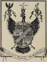 An illustration from Gli ex libris italiani. Con 9 tavole e 233 riproduzioni, delle quali 29 eseguite coi rami o cogli zinchi originali (1902)