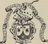 An illustration from Gli ex libris italiani. Con 9 tavole e 233 riproduzioni, delle quali 29 eseguite coi rami o cogli zinchi originali (1902)
