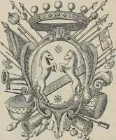 An illustration from Gli ex libris italiani. Con 9 tavole e 233 riproduzioni, delle quali 29 eseguite coi rami o cogli zinchi originali (1902)