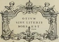 An illustration from Gli ex libris italiani. Con 9 tavole e 233 riproduzioni, delle quali 29 eseguite coi rami o cogli zinchi originali (1902)