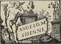 An illustration from Gli ex libris italiani. Con 9 tavole e 233 riproduzioni, delle quali 29 eseguite coi rami o cogli zinchi originali (1902)
