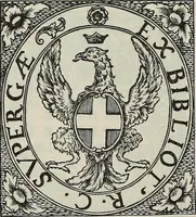An illustration from Gli ex libris italiani. Con 9 tavole e 233 riproduzioni, delle quali 29 eseguite coi rami o cogli zinchi originali (1902)