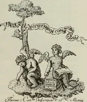 An illustration from Gli ex libris italiani. Con 9 tavole e 233 riproduzioni, delle quali 29 eseguite coi rami o cogli zinchi originali (1902)