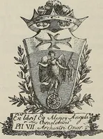 An illustration from Gli ex libris italiani. Con 9 tavole e 233 riproduzioni, delle quali 29 eseguite coi rami o cogli zinchi originali (1902)