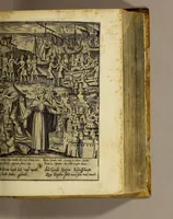 An illustration from Gloriosus Franciscus rediuiuus : siue chronica observantiæ strictioris, reparatæ, reductæ, ac reformatæ; eiusdemque per Christianos orbes, non solùm, sed & Americam, Peru, Chinas, Iapones, Chichemecas, Zatachecas; Indos Orientis, & occidui solis, Turcas, & barbaras gentes, diffusæ, & euangelio fructificantis. Distincta VI. libris, & 28. figuris æneis ornata (1625)