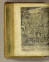An illustration from Gloriosus Franciscus rediuiuus : siue chronica observantiæ strictioris, reparatæ, reductæ, ac reformatæ; eiusdemque per Christianos orbes, non solùm, sed & Americam, Peru, Chinas, Iapones, Chichemecas, Zatachecas; Indos Orientis, & occidui solis, Turcas, & barbaras gentes, diffusæ, & euangelio fructificantis. Distincta VI. libris, & 28. figuris æneis ornata (1625)