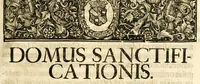 An illustration from Gloriosus Sanctus Romedius : ex comitibus de Thaur Andek, & Altae Guardiae dominis, vallis Annaniae in Tyroli apostolus, magnus thaumaturgus, & anachoreta, quem similem fecit Dominus in gloria sanctorum, & beatificavit illum in gloria (Eccli. 45) : nec non gloriosa domus comitum de Thun, illo Aggaei prophetae condecorata vaticinio, magna erit gloria domus istius (Cap. 2) (1699)